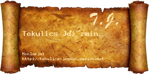 Tekulics Jázmin névjegykártya